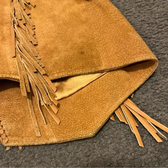 Vintage Scully Suede Leather Fringe Western Vest - Picture 8 of 8